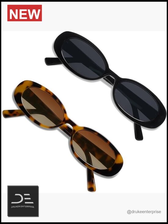 Retro Oval Polarized Sunglasses Small 90s Style UV400